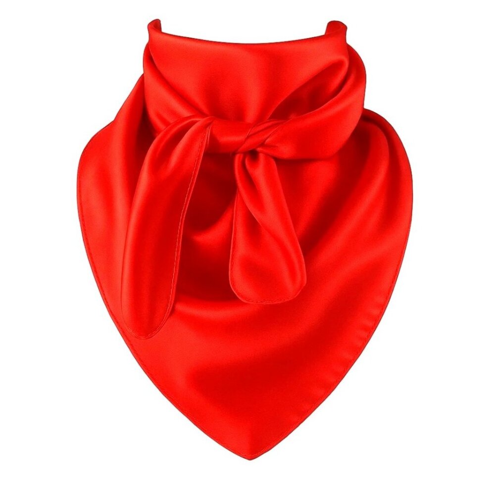 Red Wild Rag Scarf 35x35 Satin Western Cowgirl Cowboy Bandana